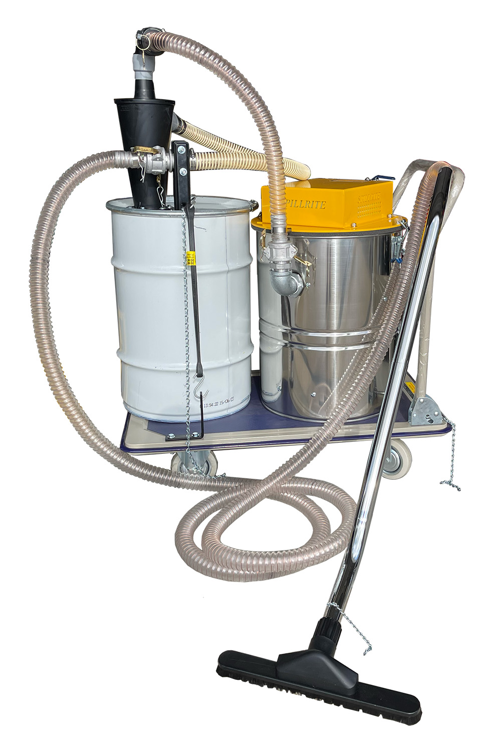 Pneumatic air operated dust vacuum with cyclone