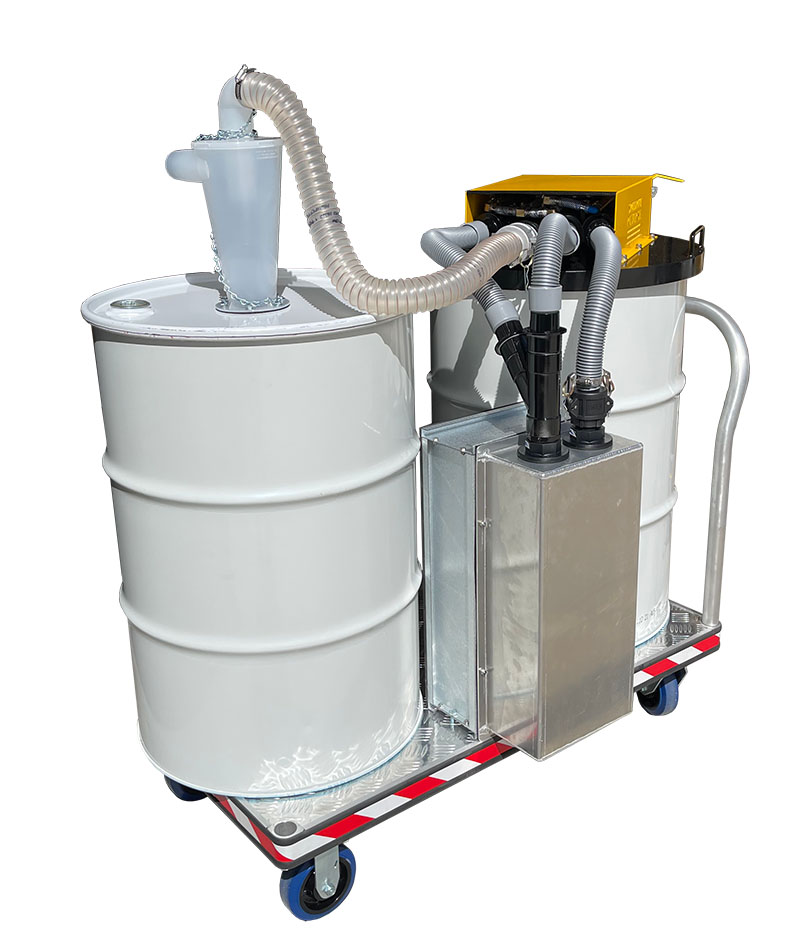 Pneumatic HEPA filter drum top vacuum